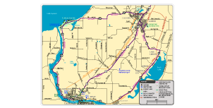 Get a map of routes from Hancock to Calumet, Laurium, Lake Linden, and McClain State Park.