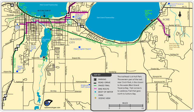 Traverse City Trails & Bike Routes Map